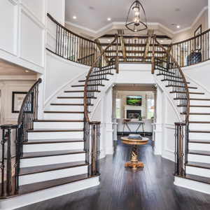 Cầu thang đá cẩm thạch cong đôi hiện đại đặt làm riêng từ nhà máy cầu thang Trung Quốc - Product Image 2