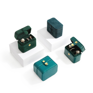 WEIMEI Estuche de Viaje Personalizado para Joyas, Caja de Joyería de Cuero y Terciopelo, Organizador de Almacenamiento para Anillos y Pendientes - Product Image 2