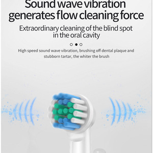 แปรงสีฟันไฟฟ้าหัวกลมโซนิค 5 สปีดแบบชาร์จได้กันน้ำสำหรับผู้ใหญ่ประเภทซีชาร์จ IPX7 ตัวเครื่องพลาสติก - Product Image 4