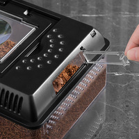 Portable Pet Carrier LED Light Magnifying Lid-Escape-Proof Breathable Push-Up Closure Quadrate Shape PC/ABS Material All Seasons