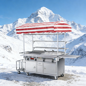 Carrito de Comida Móvil de Acero Inoxidable con 4 Ruedas, Parrilla con Calentador Incorporado, Resistente a la Oxidación, 1 Año de Garantía para Uso en Exteriores - Product Image 6