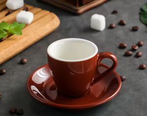 Professional Modern 80ML Ceramic Porcelain Eco-Friendly Microwave Safe Dishwasher Safe Coffee Cup Saucer New Design Home - Product Image 6