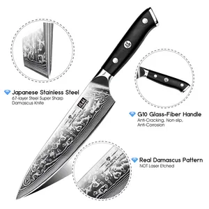 SHAN ZU G10 Handle AUS-10 VG10 Japanese Professional Chef Knives 67 Layers Damascus Powder Steel Kitchen Knives With Gift Box