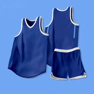 Camiseta de Baloncesto Personalizada de Alta Calidad de Fábrica, 100% Poliéster, Transpirable, Estampada, de Secado Rápido, Cuello en V, Color Azul - Product Image 4