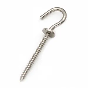 Factory Self Tapping Question Mark Design Decorative Single Coat Hook Stainless Steel 304 316 Lag Hook Screw with Shoulder