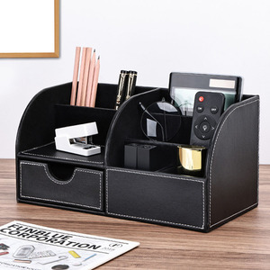 ที่จัดระเบียบโต๊ะทำงานหนัง FOSKA แบบหลายช่อง สำหรับเก็บรีโมท ที่ชาร์จ เครื่องสำอาง <span class=keywords><strong>ปากกา</strong></span> และอื่นๆ - Product Image 6