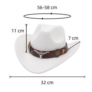 Chapeau de cowboy unisexe pour adultes et enfants, à prix abordable, avec ceinture tête de bœuf – Vente chaude - Product Image 3