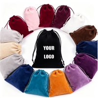 Pochette en velours avec cordon de serrage, impression de logo personnalisée, sac à bijoux en velours réutilisable