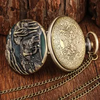 Nouveau éléphant vif gravure Vintage Bronze arabe littéral Quartz grande montre de poche chandail chaîne hommes femmes pendentif horloge cadeau