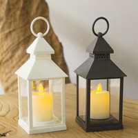 Elektronische Kerzen Klassische Windlampe Vintage Plastik-Kerzenhalter PVC LED-Laterne Traditionelle Vintage LED-Laterne