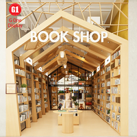 Modernes Maßgefertigtes Buchhandlungs-Displayregal Stilvolle Bibliotheks-Vitrinen mit LED-Beleuchtung und Rollleitern