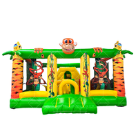 Maison gonflable de rebond de ville d'amusement et château plein d'entrain inspiré par parc d'attractions combiné de toboggan aquatique pour le jeu extérieur