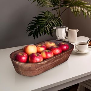 Bandejas de madera de alta calidad, cuenco de masa de madera, cuenco de masa rústico de madera de Acacia, cuencos decorativos hechos a mano para decoración del hogar - Product Image 2