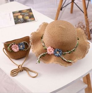 Sombrero de Paja Estilo Bohemio para Niñas con Flores y Bordado 3D, Lindo Sombrero de Protección Solar para Playa, Verano, Deportes y Viajes - Product Image 6