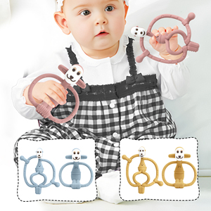 Juguetes de Silicona para la Dentición - Estilos de <span class=keywords><strong>Mono</strong></span> Sentado y <span class=keywords><strong>Mono</strong></span> Pensativo, Juguetes Masticables para Bebés con Diseño Texturizado y Fácil Agarre - Product Image 2