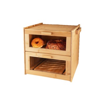 Boîte à pain en bambou Huipeng à 3 niveaux avec tiroir pour l'organisation du comptoir de cuisine - Product Image 3