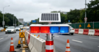 Luz de Advertencia LED Solar Integrada con Múltiples Patrones de Destello, Lámpara de Señalización de Tráfico Personalizable para Seguridad Vial, Construcción y Carreteras