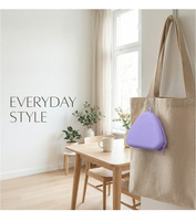 Porte-clés en silicone personnalisable de couleur unie, sac de rangement pour écouteurs et argent avec fermeture éclair, pochette triangulaire en silicone pour argent