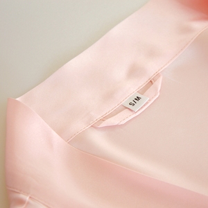 Luxe 100% soie de mûrier femmes Kimono Robes 19 Momme haute qualité peau ami lisse doux robes de chambre couleur unie - Product Image 5