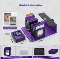 Boîte de rangement portable étanche en PVC pour cartes à collectionner avec fenêtre, 2 emplacements Commander, capacité de 200+ cartes à double protège-coque pour TCG