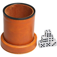 Gobelets à dés ronds en cuir PU de haute qualité, faits à la main, couleur personnalisée, écologiques, vente en gros d'usine