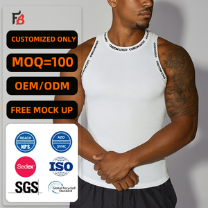 <span class=keywords><strong>Canotta</strong></span> da <span class=keywords><strong>Uomo</strong></span> in Cotone Bianco con Logo Personalizzato, Modello Standard per Corsa e Palestra - Product Image 1