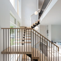 VIKO 2025 New Black Art Carbon Steel Small Steel Circular Metal Railing Straight Stringer Escalier