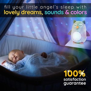 Luce Notturna Personalizzata per Culla con Rilevatore di Pianto, Ninna Nanne, Rumore Bianco, Macchina del Suono per Neonati, Sensori di Pianto a Forma di Gufo - Product Image 6