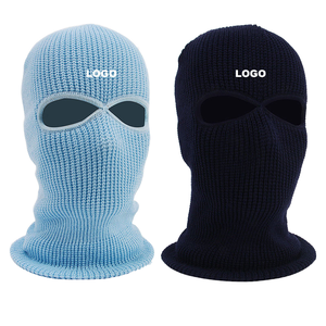 Balaclava en tricot personnalisée avec logo brodé, pour l'hiver, à trois trous, pour hommes et femmes, pour les sports - Product Image 2