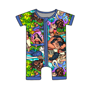 جمبسوت صيفي للأطفال بأكمام قصيرة، ناعم ومسامي، ملابس نوم من ألياف الخيزران، بسحاب مزدوج - Product Image 4