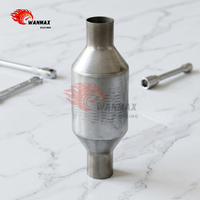 Konverter Katalitik Universal 50mm 114mm Baja Tahan Karat Aliran Tinggi 3 Arah Knalpot Mobil TWC Katalis Peredam Suara