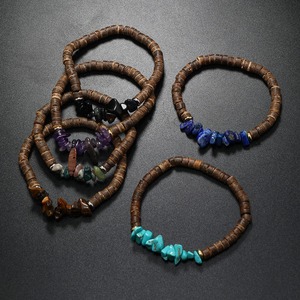 Bracelet d'été unisexe de bohême fait à la main noix de coco perles de pierre naturelle Vintage bois <span class=keywords><strong>Rasta</strong></span> bijoux accessoire de Offre Spéciale - Product Image 2