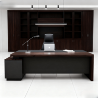 Bureau exécutif en bois moderne pour la maison avec un design durable et 3 options de rangement