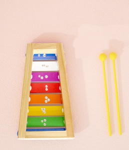 Glockenspiel Xylophone en métal arc-en-ciel à 8 tons, instrument de percussion Orff pour enfants, jouet musical éducatif précoce pour enfants, coloré - Product Image 4