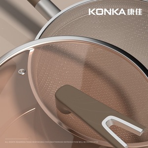 Konka Titanium Shield Wok 316 Stainless Steel Non-Stick Frying Pan With Lid For Cooking - Product Image 5