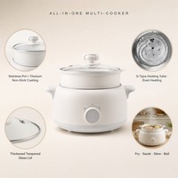 Poêle à frire multifonction portable, chauffage rapide, 800W, couvercle en verre, capacité 3L, marmite électrique multifonction intégrée