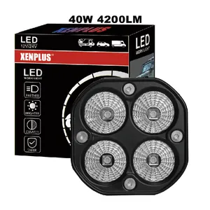Xenplus luz de trabalho LED para carro e caminhão, alta potência, 40 W, LW15, 12 V, 4200LM, 5050 CHIP IP68, 3 polegadas, 4 lentes, cor branca