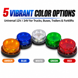 Feux de camion à LED en plastique, étanches, lampe de signalisation rotative multicolores, 12/24V, lumière latérale stroboscopique pour camion, camionnette, remorque - Product Image 2