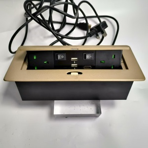 Hidden Office Meeting <strong>Table</strong> <strong>Pop</strong> up Desk Power <strong>Socket</strong> Outlet with USB Connector Aluminum Alloy Tabletop <strong>Socket</strong> - Product Image 5