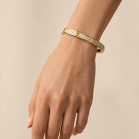 Meilleures ventes 2026 : Bracelet jonc personnalisé en acier inoxydable avec zircon pavé et argile polymère, bijoux spirituels en gros
