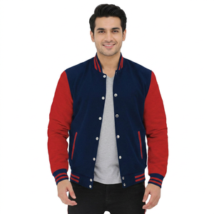 Wholesale Custom Chenille Embroidery Logo Varsity Jacket for <b>Men</b> and Women Stand Collar Full Sleeves Winter Baseball Jacket - Product Image 1