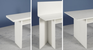 Juego de mesa de comedor de alta calidad, mesa moderna y ajustable con diseños italianos y blancos, con estante - Product Image 2