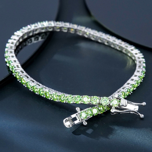 Wholesale Custom Fine Jewelry Diamond Designer Green Iced Out Vvs Moissanite 925 Silver Wedding Bracelet Certified Jewelry - Product Image 2