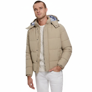 Nouveau gros hiver chaud fermeture éclair à capuche matelassé doudoune épais vers le bas avec col montant vêtements longs et traitement enduit - Product Image 1