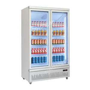 Pendingin kulkas dengan tampilan komersial berkualitas tinggi dengan pintu kaca