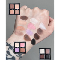 Palette d'ombres à paupières multicolores et imperméables pour peaux foncées Finition naturelle Ombre à paupières sèche lumineuse et métallique en noir