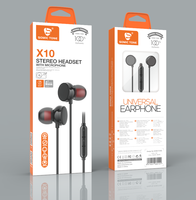 Écouteurs intra-auriculaires filaires 3,5 mm avec prise AUX, contrôle du volume et microphone pour la musique et les jeux, basses puissantes