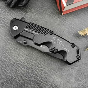 Couteau pliant en fourrure de vison noir ECD, outil de survie pour le camping, couteau de poche portable pour l'extérieur, couteau quotidien pour légumes et fruits CEM - Product Image 5