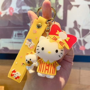 Portachiavi con Ciondolo 3D in Gomma a Forma di Gatto Cartone Animato, Moschettone Personalizzato Impermeabile Leggero, Adorabile Decorazione per Borsa e Chiavi Auto - Product Image 3