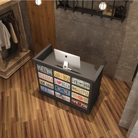 Bureau de réception rectangulaire en MDF GUANKAI pour magasin de vêtements, restaurant, bar, salon de coiffure - Style campagnard américain, ensemble complet